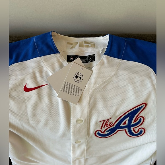 Nike Authentic Atlanta Braves City Connect Baseball Jersey White Men’s Sz: M - Picture 2 of 5